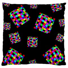 Flying  Colorful Cubes Large Cushion Case (two Sides)