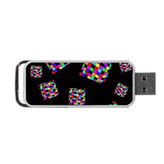 Flying  Colorful Cubes Portable Usb Flash (one Side) by Valentinaart