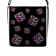 Flying  Colorful Cubes Flap Messenger Bag (l)  by Valentinaart