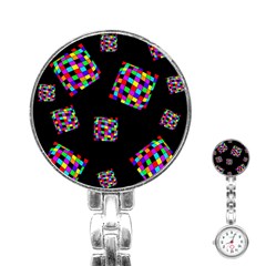 Flying  Colorful Cubes Stainless Steel Nurses Watch