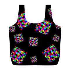 Flying  Colorful Cubes Full Print Recycle Bags (l)  by Valentinaart