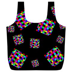 Flying  Colorful Cubes Full Print Recycle Bags (l)  by Valentinaart