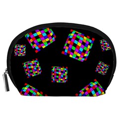 Flying  Colorful Cubes Accessory Pouches (large) 