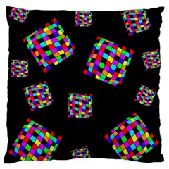 Flying  Colorful Cubes Large Flano Cushion Case (two Sides)