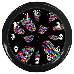 Colorful Abstraction Wall Clocks (black)