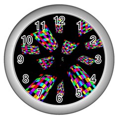 Colorful Abstraction Wall Clocks (silver) 