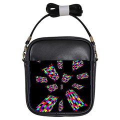 Colorful Abstraction Girls Sling Bags by Valentinaart