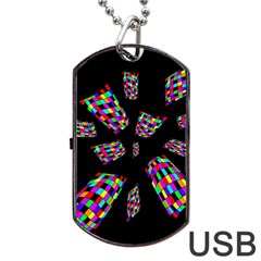 Colorful Abstraction Dog Tag Usb Flash (one Side)