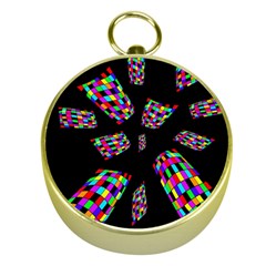 Colorful Abstraction Gold Compasses