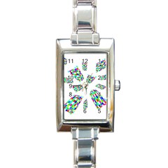 Colorful Abstraction Rectangle Italian Charm Watch