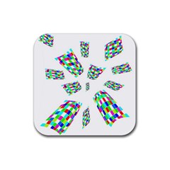 Colorful Abstraction Rubber Coaster (square)  by Valentinaart