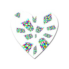 Colorful Abstraction Heart Magnet