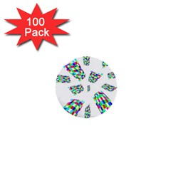 Colorful Abstraction 1  Mini Buttons (100 Pack) 