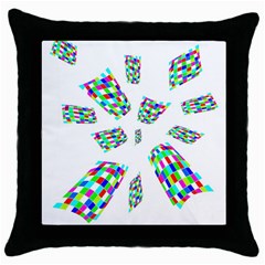 Colorful Abstraction Throw Pillow Case (black)