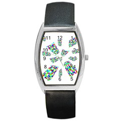 Colorful Abstraction Barrel Style Metal Watch