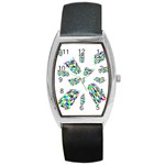 Colorful abstraction Barrel Style Metal Watch Front