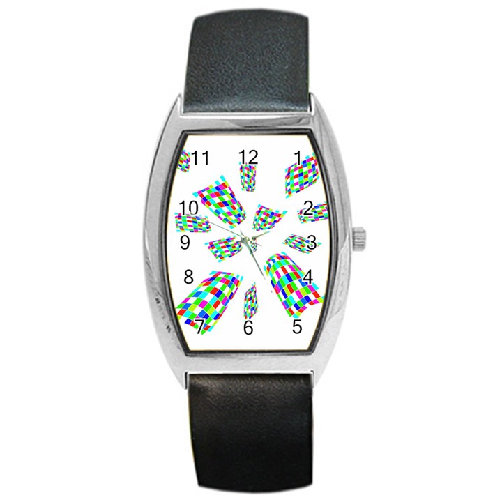 Colorful abstraction Barrel Style Metal Watch