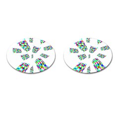 Colorful Abstraction Cufflinks (oval)