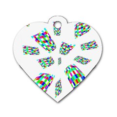 Colorful Abstraction Dog Tag Heart (one Side) by Valentinaart