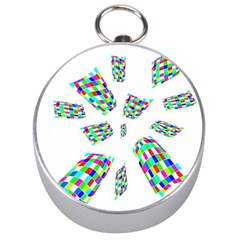 Colorful Abstraction Silver Compasses