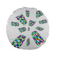 Colorful Abstraction Standard 15  Premium Flano Round Cushions