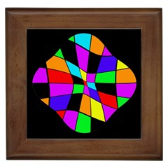 Abstract colorful flower Framed Tiles