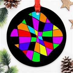 Abstract colorful flower Ornament (Round) 