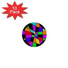 Abstract colorful flower 1  Mini Buttons (10 pack) 