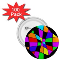 Abstract colorful flower 1.75  Buttons (100 pack) 