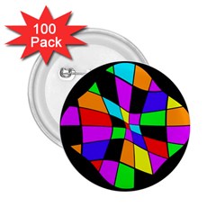 Abstract colorful flower 2.25  Buttons (100 pack) 