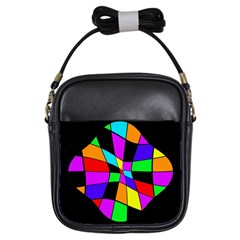 Abstract colorful flower Girls Sling Bags