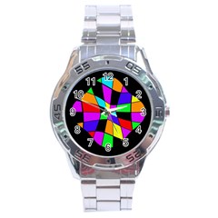 Abstract Colorful Flower Stainless Steel Analogue Watch by Valentinaart