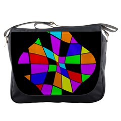 Abstract colorful flower Messenger Bags