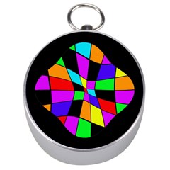 Abstract colorful flower Silver Compasses