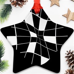 Black And White Abstract Flower Ornament (star)  by Valentinaart