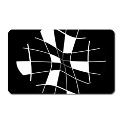 Black And White Abstract Flower Magnet (rectangular)