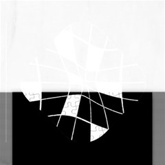 Black And White Abstract Flower Rectangular Jigsaw Puzzl