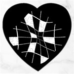 Black and white abstract flower Jigsaw Puzzle (Heart) Front