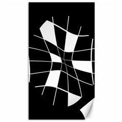 Black And White Abstract Flower Canvas 40  X 72  