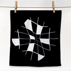 Black And White Abstract Flower Face Towel by Valentinaart