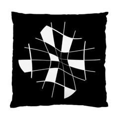 Black And White Abstract Flower Standard Cushion Case (two Sides)