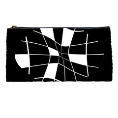 Black And White Abstract Flower Pencil Cases by Valentinaart