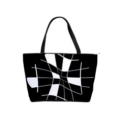 Black And White Abstract Flower Shoulder Handbags