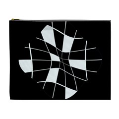 Black And White Abstract Flower Cosmetic Bag (xl) by Valentinaart