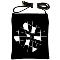 Black And White Abstract Flower Shoulder Sling Bags