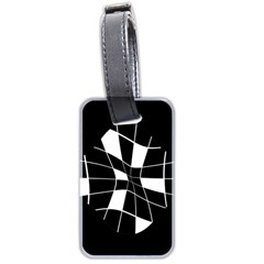 Black And White Abstract Flower Luggage Tags (two Sides)