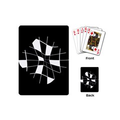 Black And White Abstract Flower Playing Cards (mini)  by Valentinaart