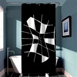 Black and white abstract flower Shower Curtain 36  x 72  (Stall)  Curtain(36 X72 ) - 33.26 x66.24  Curtain(36 X72 )