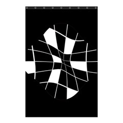 Black And White Abstract Flower Shower Curtain 48  X 72  (small) 