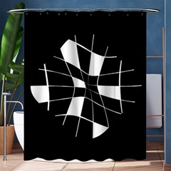 Black And White Abstract Flower Shower Curtain 60  X 72  (medium) 